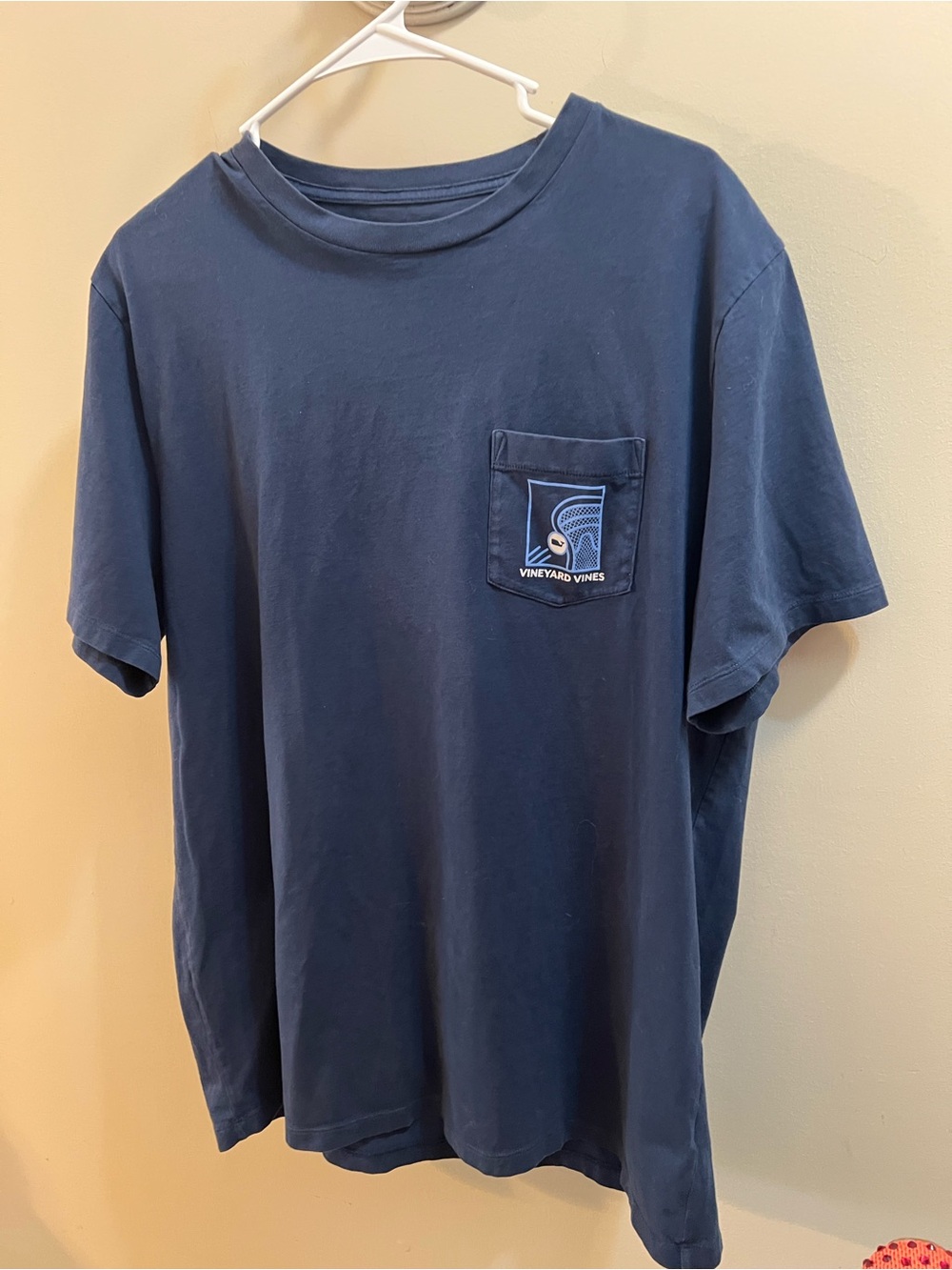 Vineyard Vines Men's Navy Short Sleeve Pocket T-Shirt lacrosse Size L